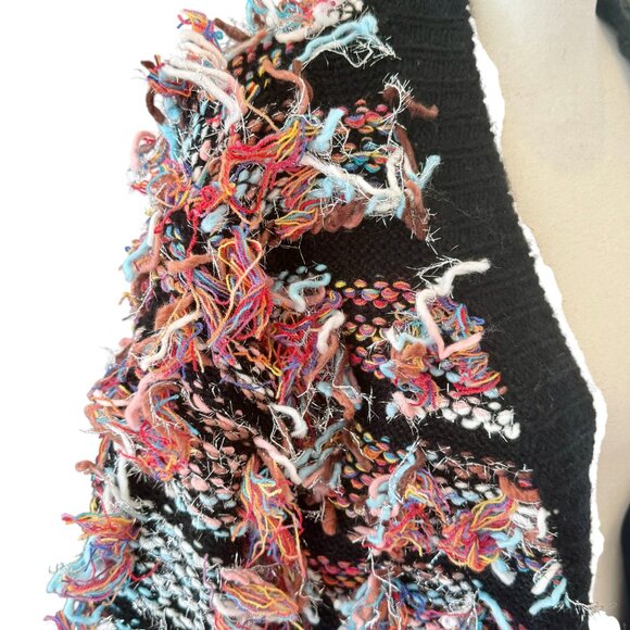 NWT Wild Flower Multicolor Chunky Metallic  Fringe Cardigan - Picture 2 of 8
